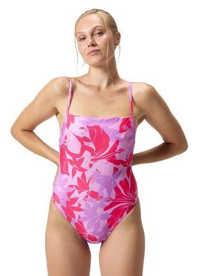 Speedo bedrukte badpak met verstelbare dunne bandjes - donkerroze - maat 32