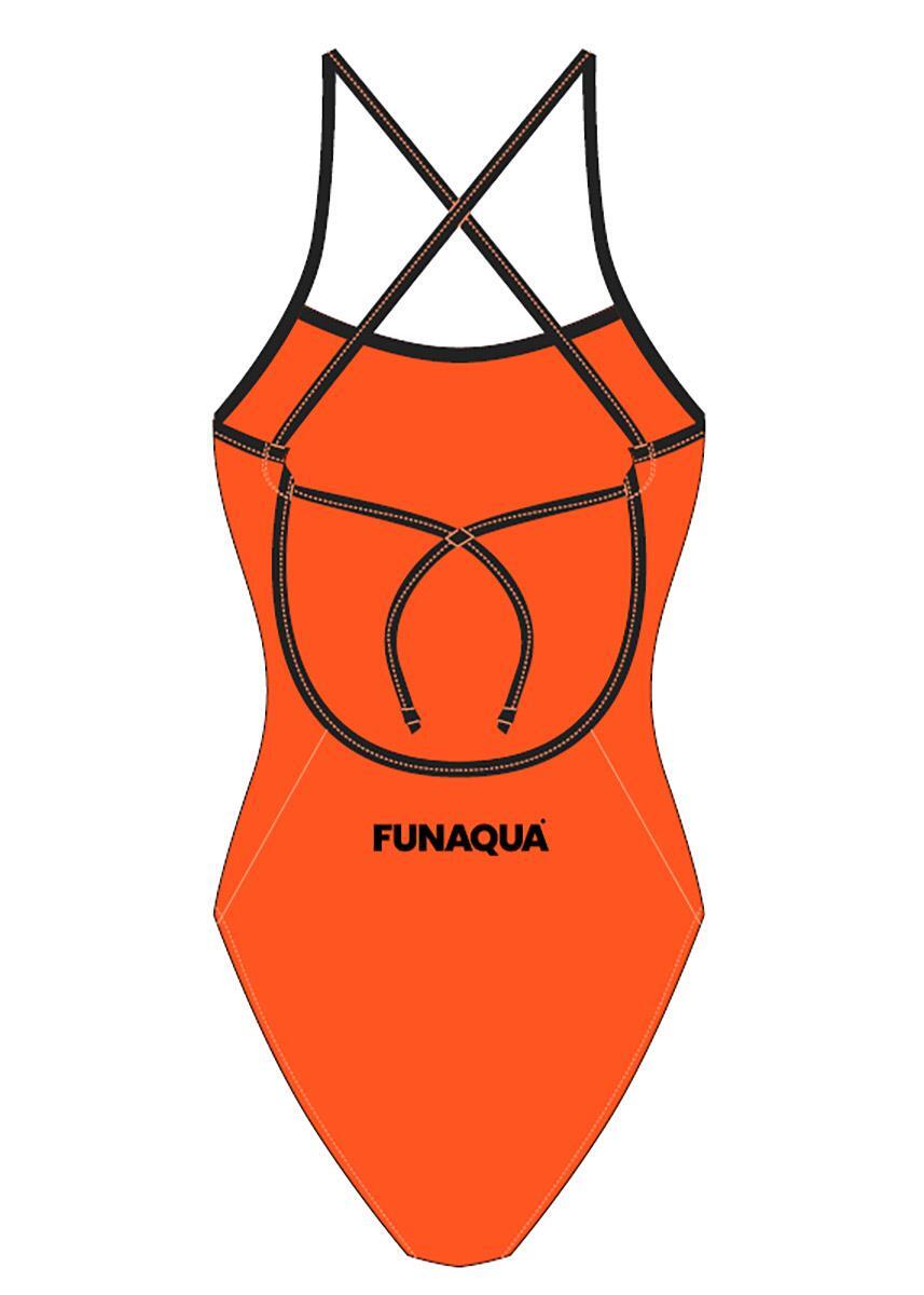 Costume FunAqua Tangerine Tie Back Arancio Fluorescente Taglia UK 32 2/5