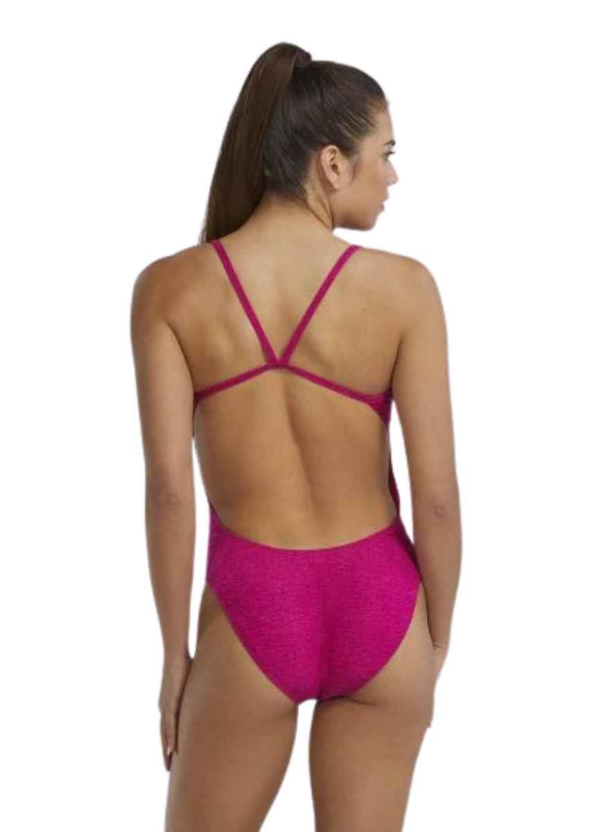 Fato de banho TYR Durafast Elite Lapped Cutout Fit feminino - Magenta 3/5