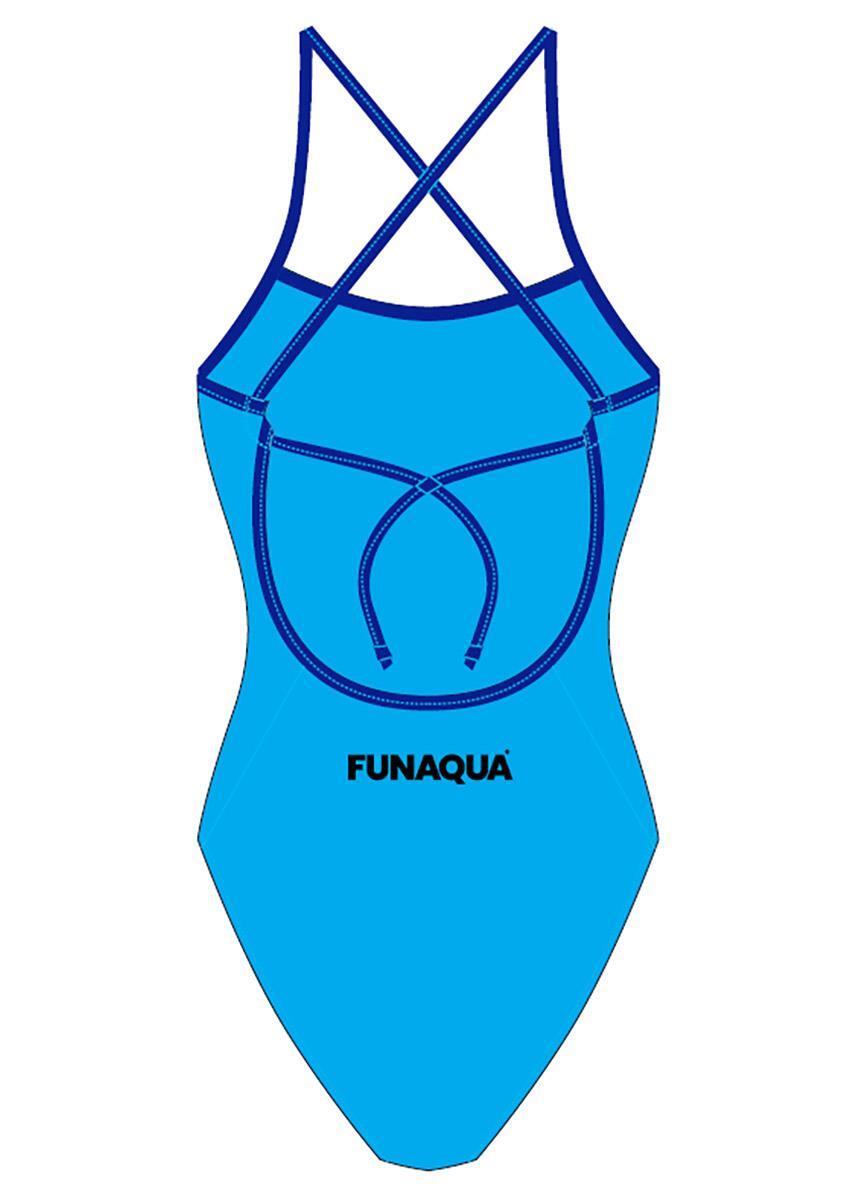 Costume FunAqua Azure con fiocco sulla schiena, azzurro/blu royal, taglia UK 38 4/5