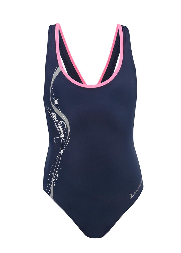 Maillot de bain fille Aqua Sphere Bliss - Bleu marine/Gris, 4 ans 2/5