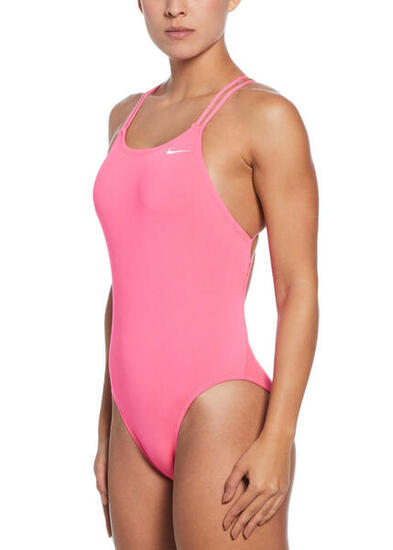 Nike Hydrastrong Solid Spiderback Badeanzug Rosa UK 40
