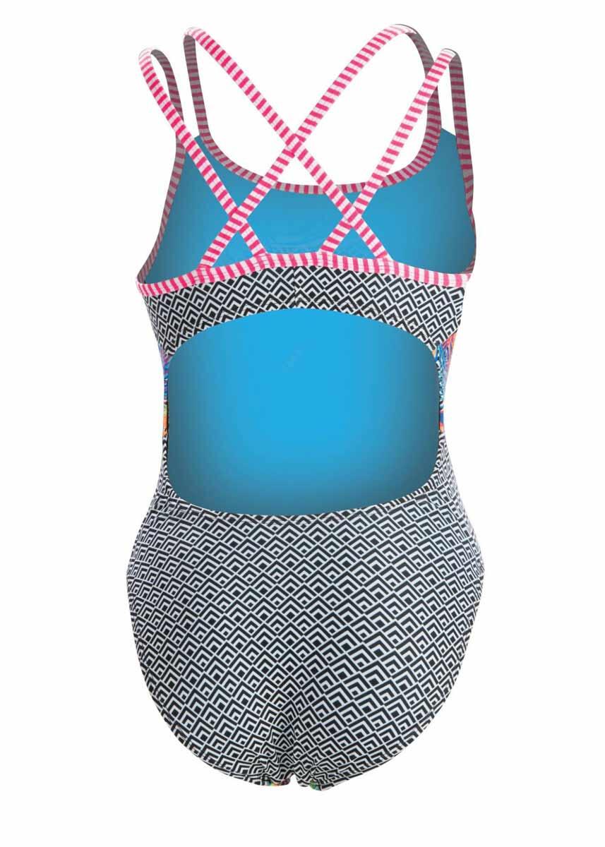 Costume donna Dolfin Hyper Tropic doppi spallacci schiena keyhole 2/4
