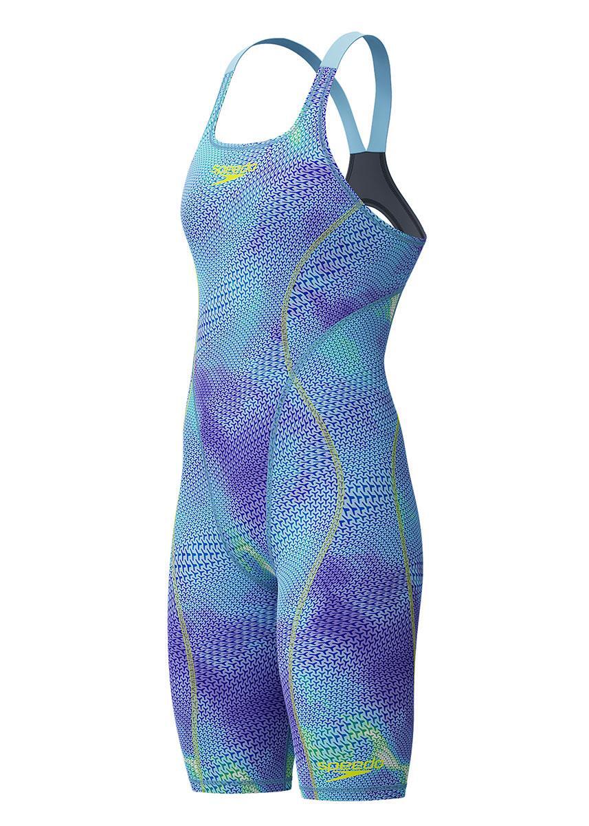 Combinaison Speedo Fastskin HyperSpark imprimée dos ouvert - Bleu/Jaune, UK 18 2/5