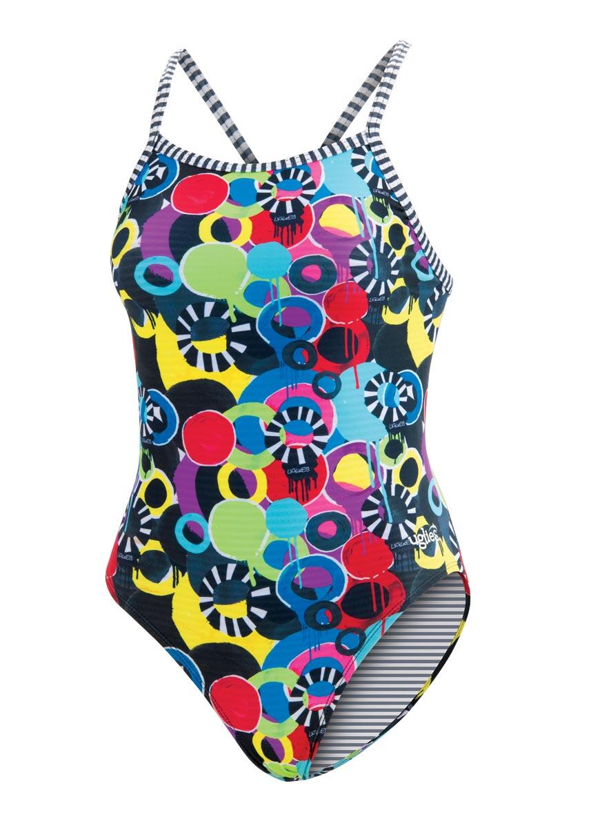 Costume Dolfin Girls Global Graffity V2 Back Taglia UK 26 3/4
