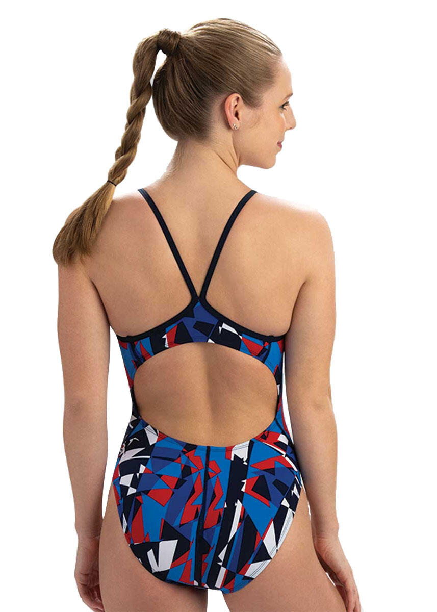 Costume Dolfin Graphlite Dynamite V-Back Rosso/Bianco/Blu Taglia 28 3/5