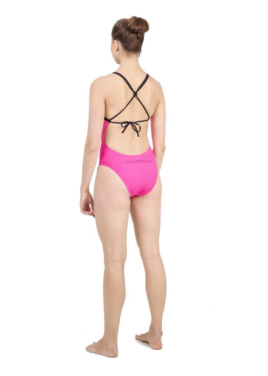 Bañador Aqua Sphere Essentials con lazo en la espalda, rosa/negro, UK 28/EU 38 3/5