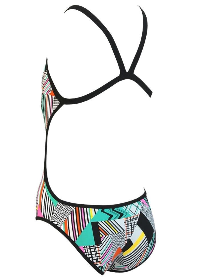 Aquafeel Mädchen Badeanzug Fractal Wave V-Rücken 8-9 Jahre 5/5