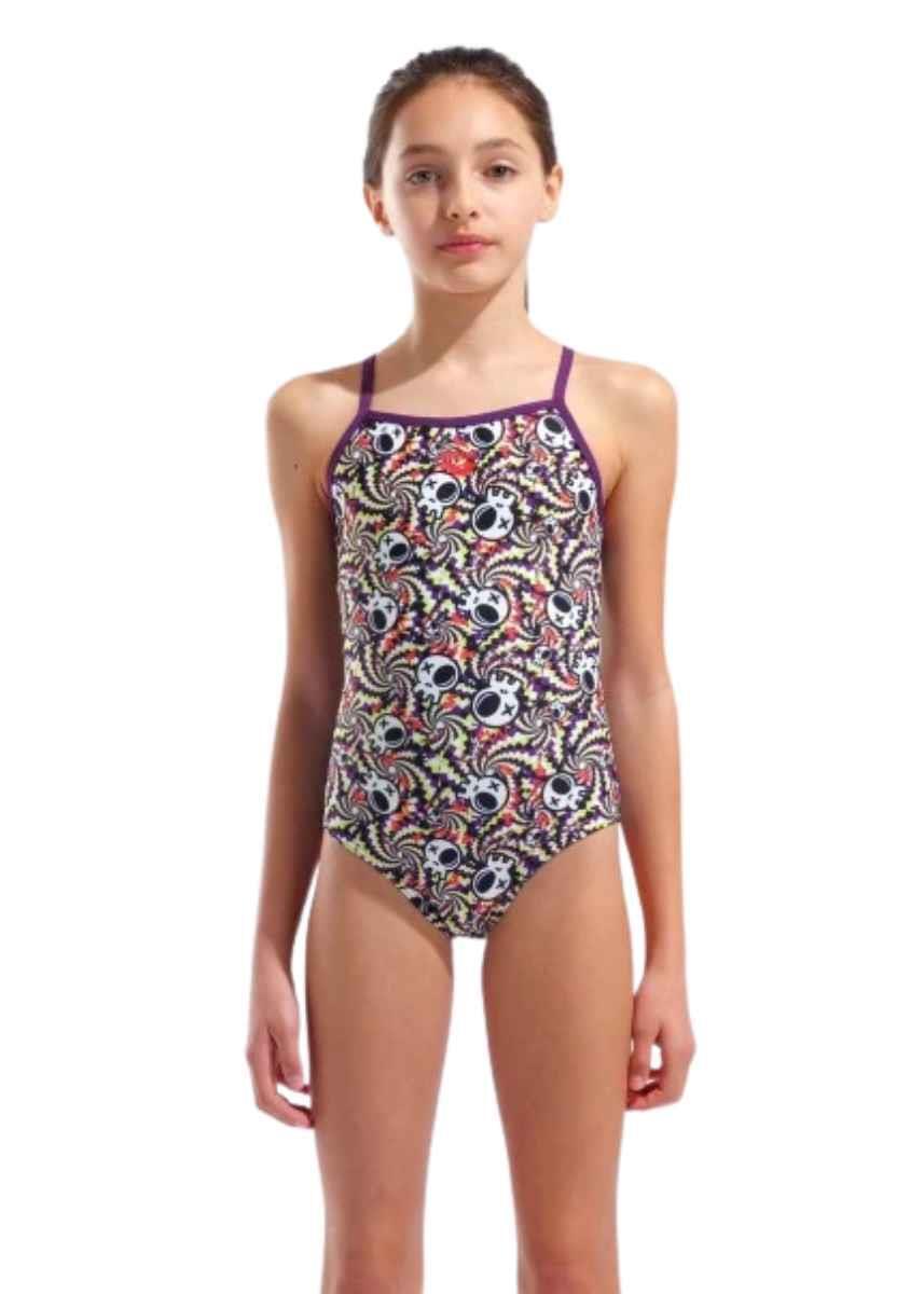 Arena Fun Skulls maillot fille Open Back MaxLife Eco UK24 EU34 2/5