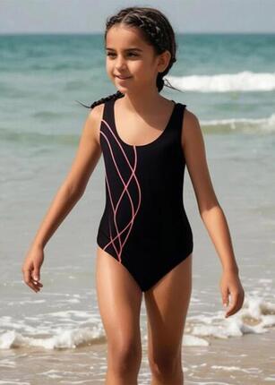 Maillot de bain fille Aqua Sphere Lily - Noir/Rose 4 ans