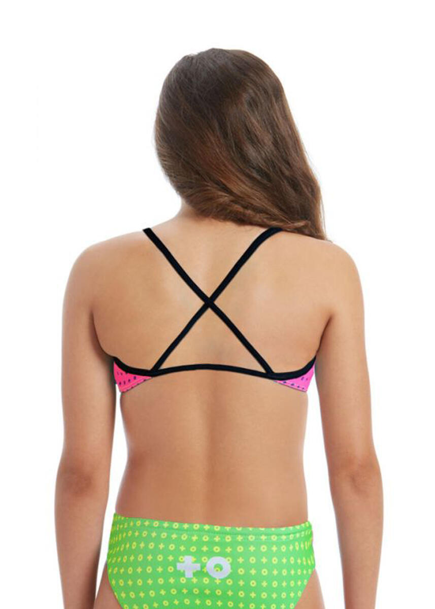 Bikini Akron Girls Bells - Fucsia/Verde Talla 30 2/5