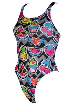 Maillot de bain fille Aquarapid imprimé fruits taille 32