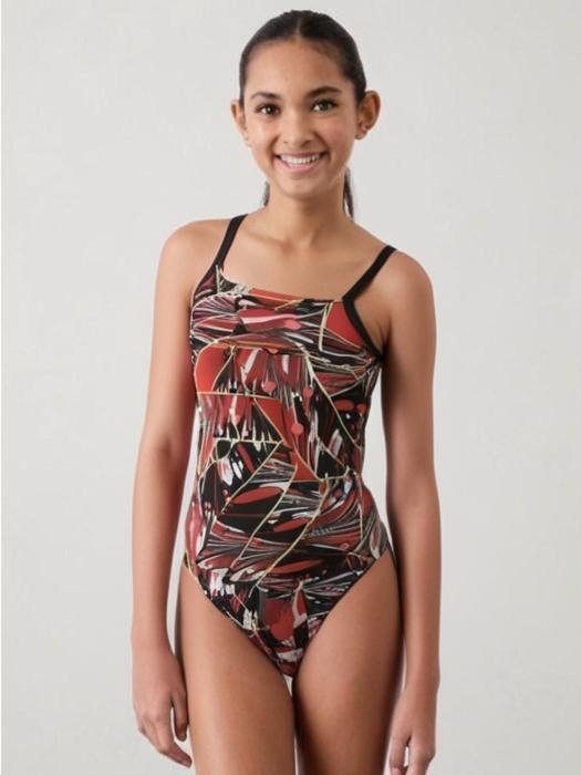 Costume Dolfin Graphlite Vantage bambina schiena incrociata - Rosso UK 26 3/3