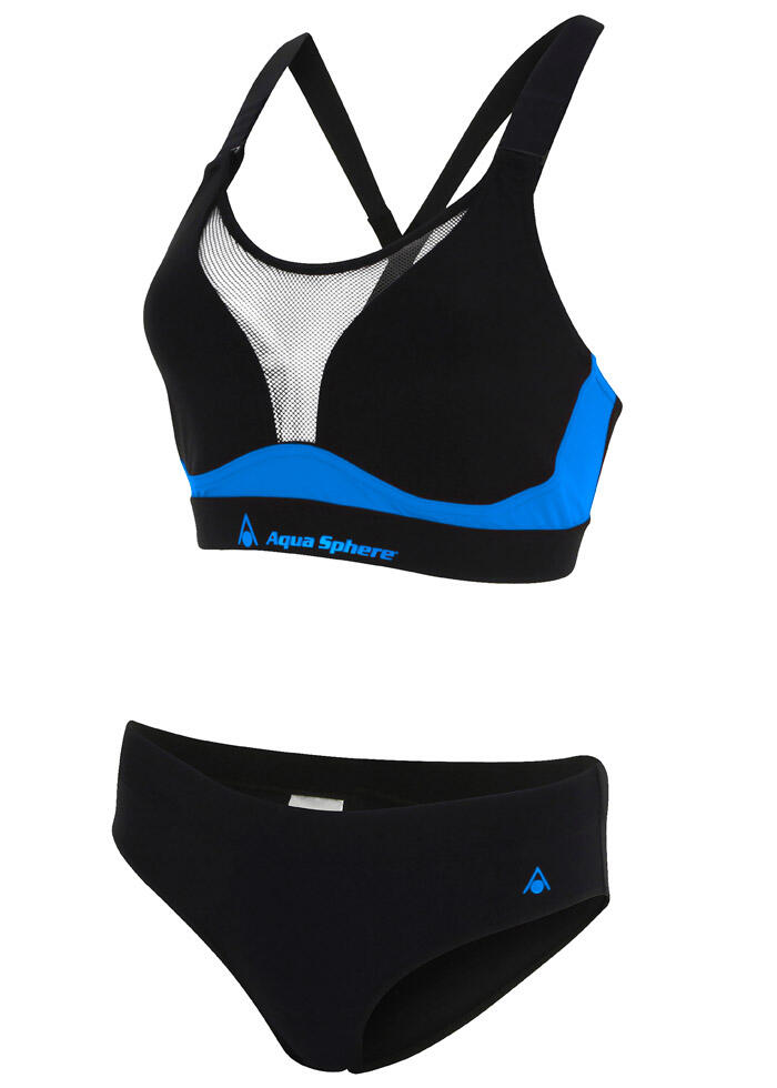 Bikini bambina Aqua Sphere Kuma 2 pezzi nero/blu 2/3