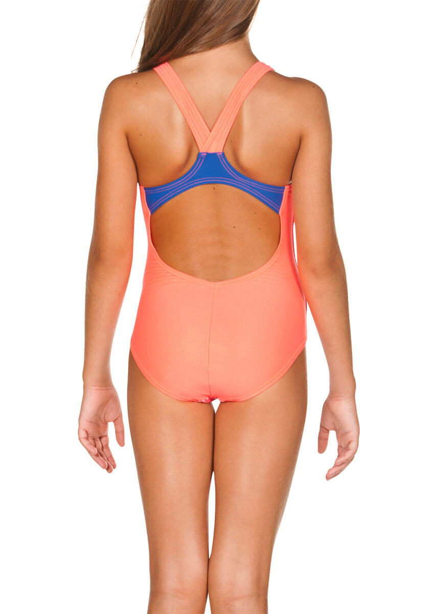 Maillot Arena Pink Power V-Back fille - Noir/Rose - Taille UK 28 4/5