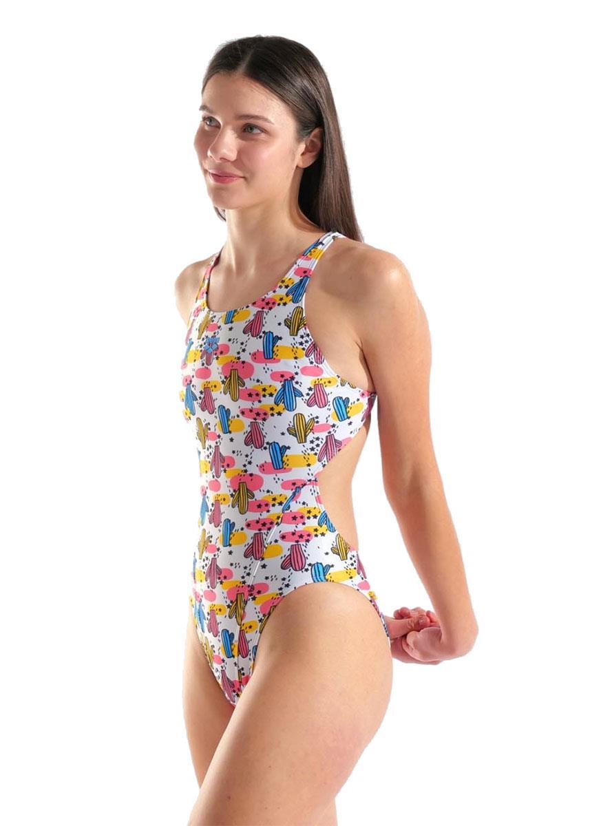 Maillot de bain Arena Desert Swim Tech Back femme - Multicolore/Blanc, Taille 36 5/5