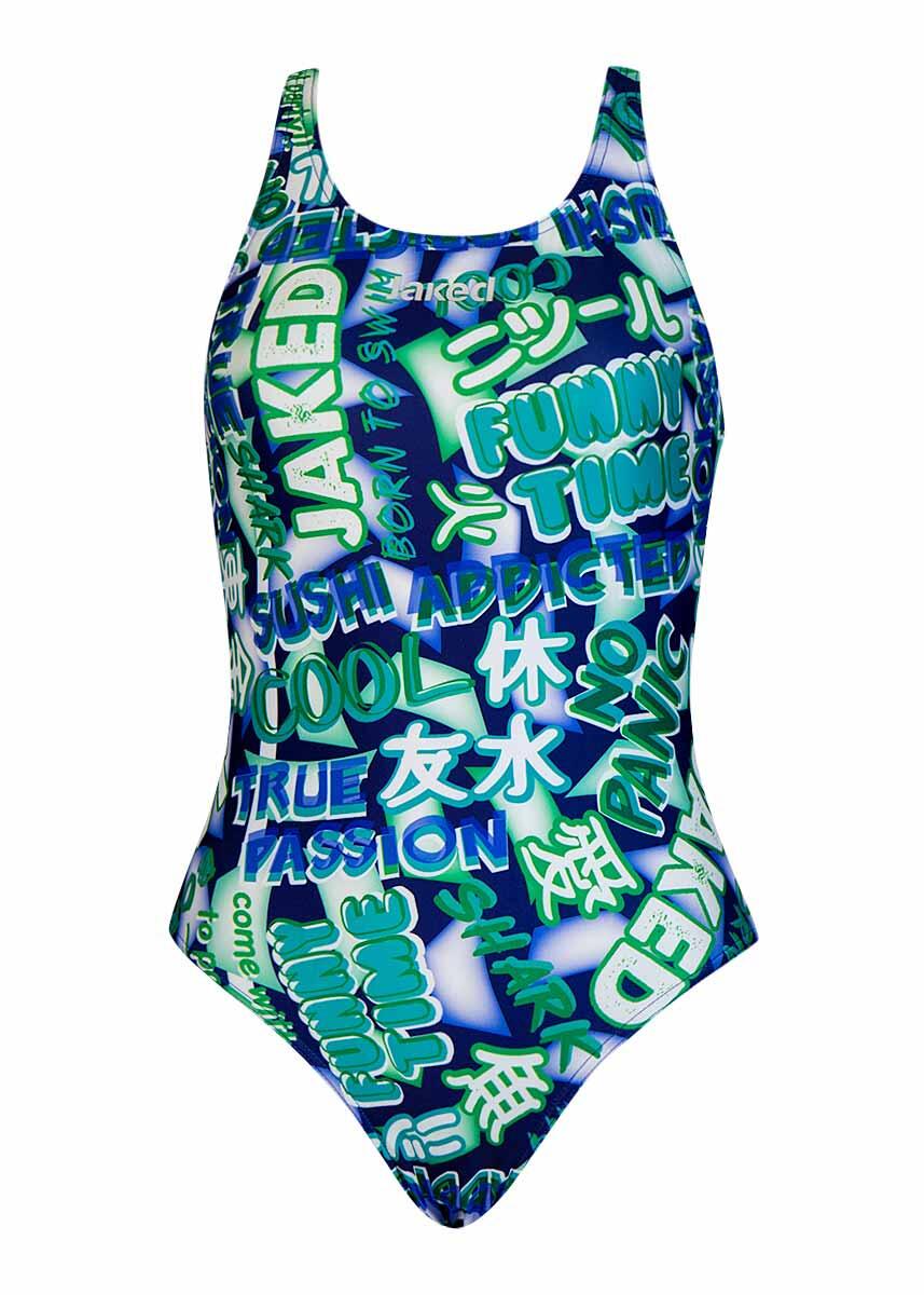 Bañador Jaked Girl's Manga una pieza verde talla UK 28/EU 38 2/3
