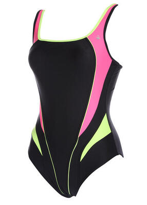 Aqua sphere lima badpak dames - zwart/elektrisch groen