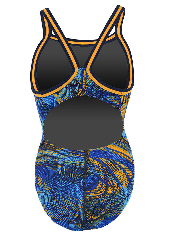 Costume Dolfin Reliance Sonic ragazza blu/arancio UK26 2/3
