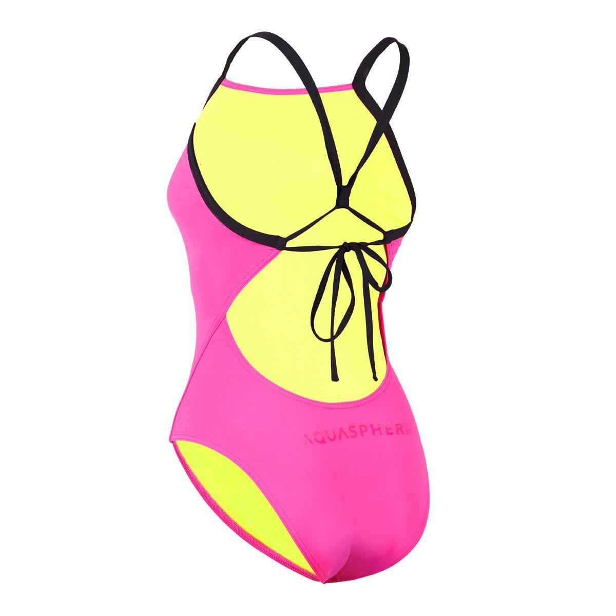 Bañador Aqua Sphere Essentials con lazo en la espalda, rosa/negro, UK 28/EU 38 5/5