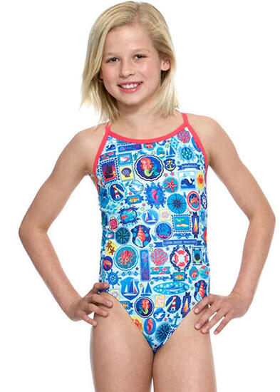 Amanzi Maillot de bain Seafarer pour fille bleu/multicolore