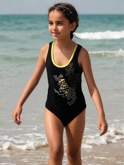 Maillot de bain Aqua Sphere Saturn pour fille, noir, taille 4 ans