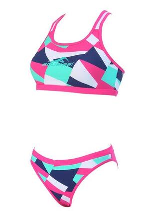 Meisjesbikini Aquafeel Digital Splash Mini-Cross Back maat UK28