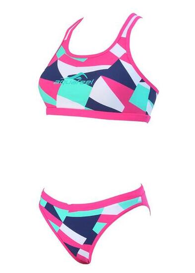 Meisjesbikini Aquafeel Digital Splash Mini-Cross Back maat UK28