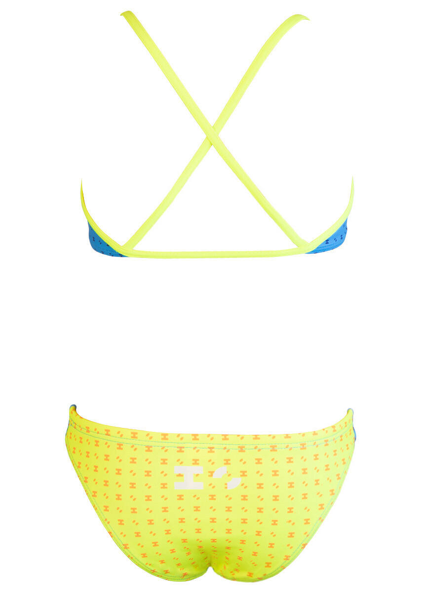 Bikini de natación Akron Girls Bells - Azul celeste/Amarillo - Talla 30 4/5