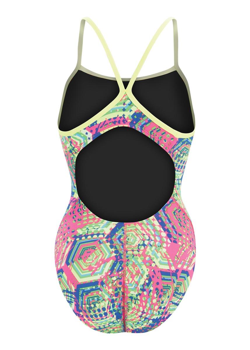 Costume bambina Dolfin Reliance Hive V-Back rosa UK 28 2/4