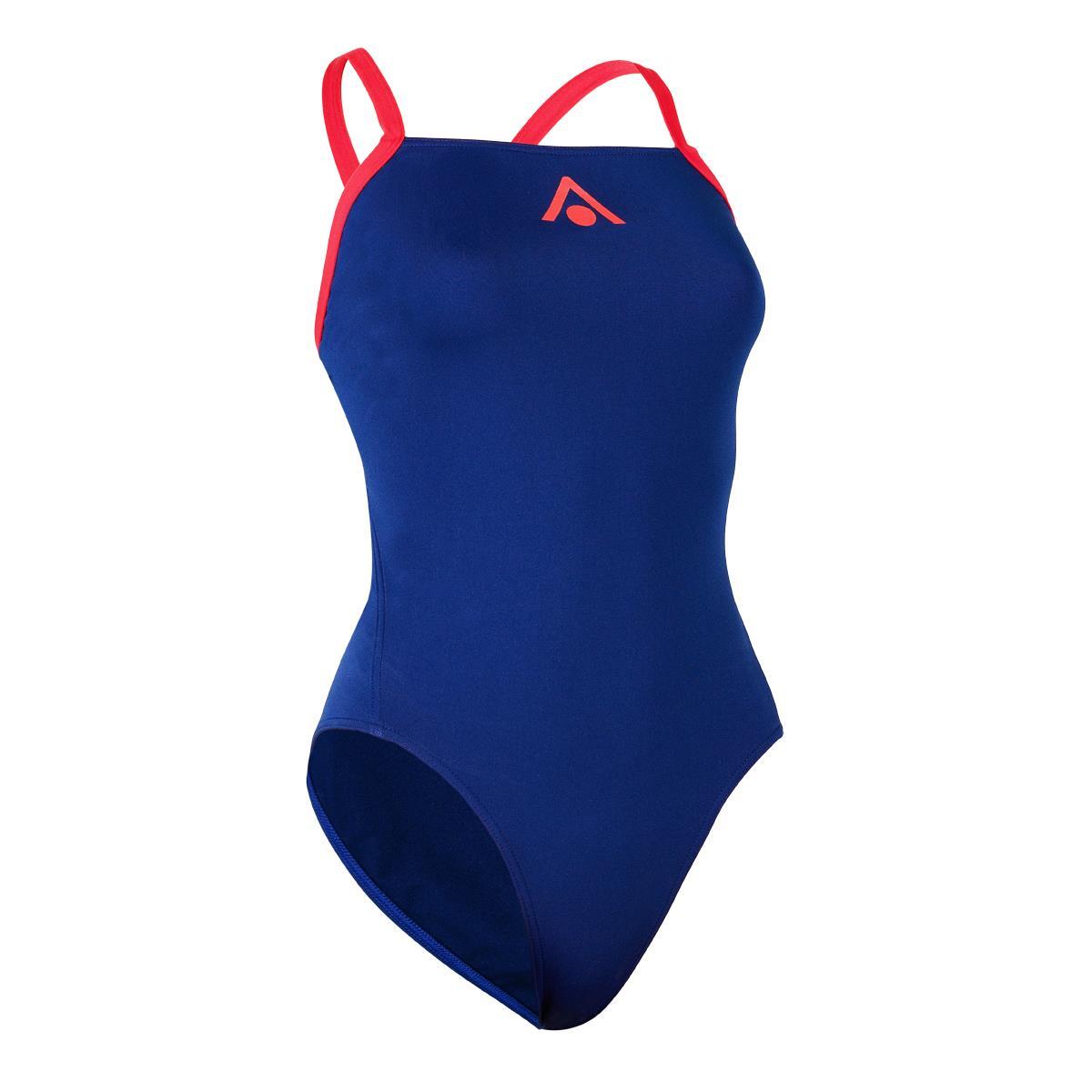 Aquasphere Maiô Essentials com amarração nas costas - Azul-marinho / Vermelho 4/6
