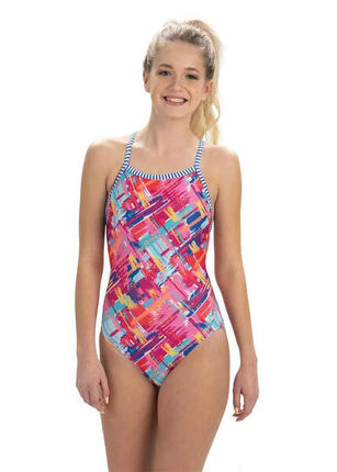 Maillot femme Dolfin dos V-2 imprimé UK26