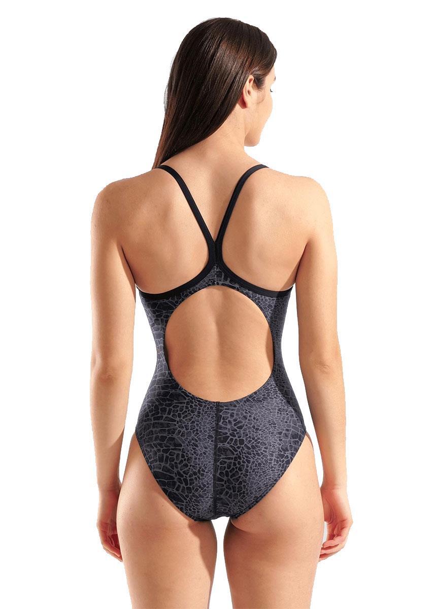 Maillot Arena Snakeskin Lightdrop Back femme - Noir - Taille 28 1/5