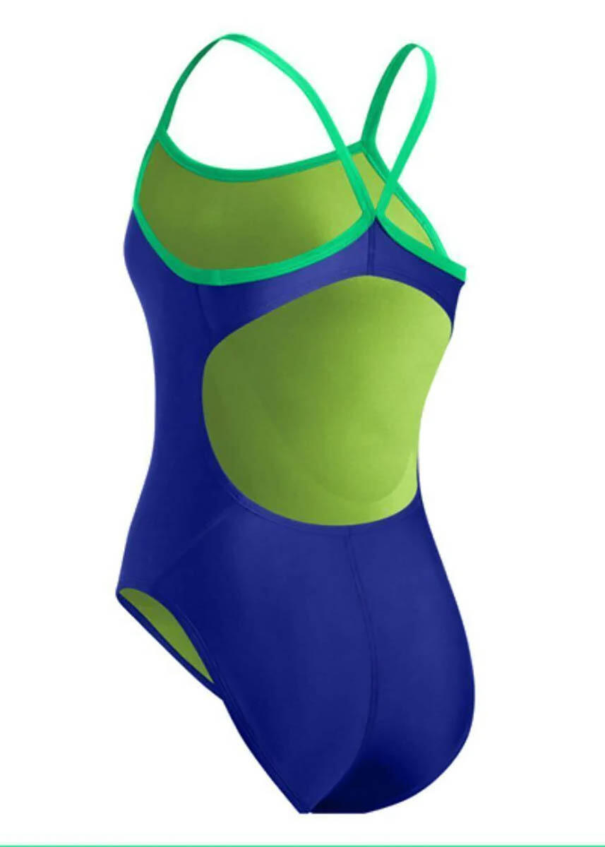Fato de banho Nike Big Swoosh menina azul royal tamanho 8 anos 2/3