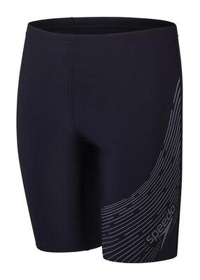 Speedo boys medley logo jammer zwembroek - zwart/grijs 5-6 jaar