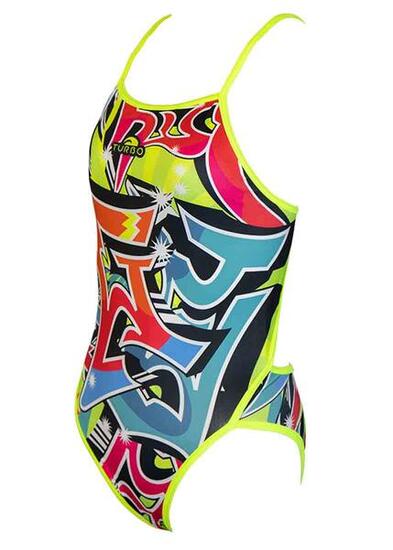 Maillot de bain fille Turbo 'Graffiti' - Taille UK 28 / EU 38