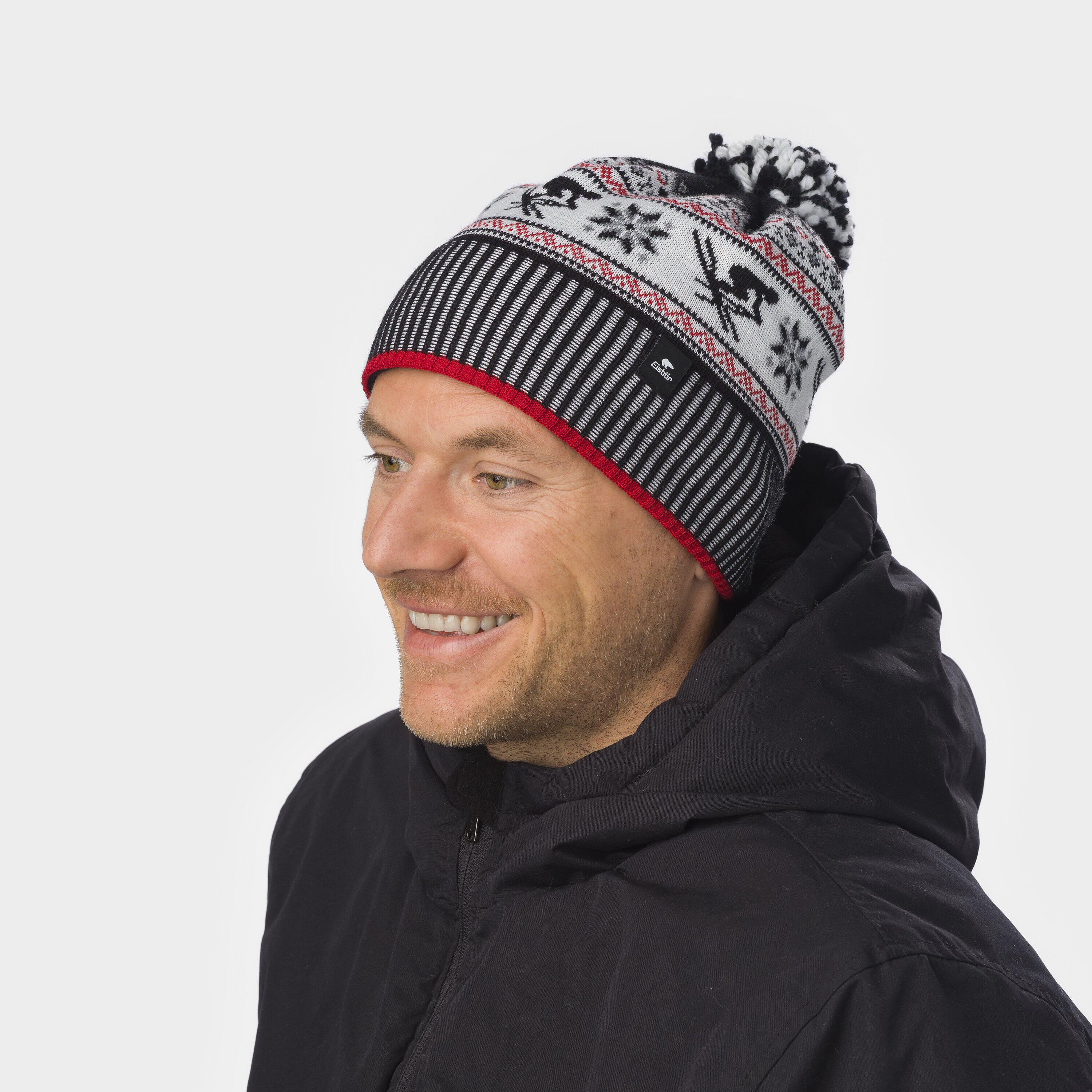 Mütze Retro Bommelmütze Herren Damen Wintermütze Fleece Pompon warm Merino 6/6