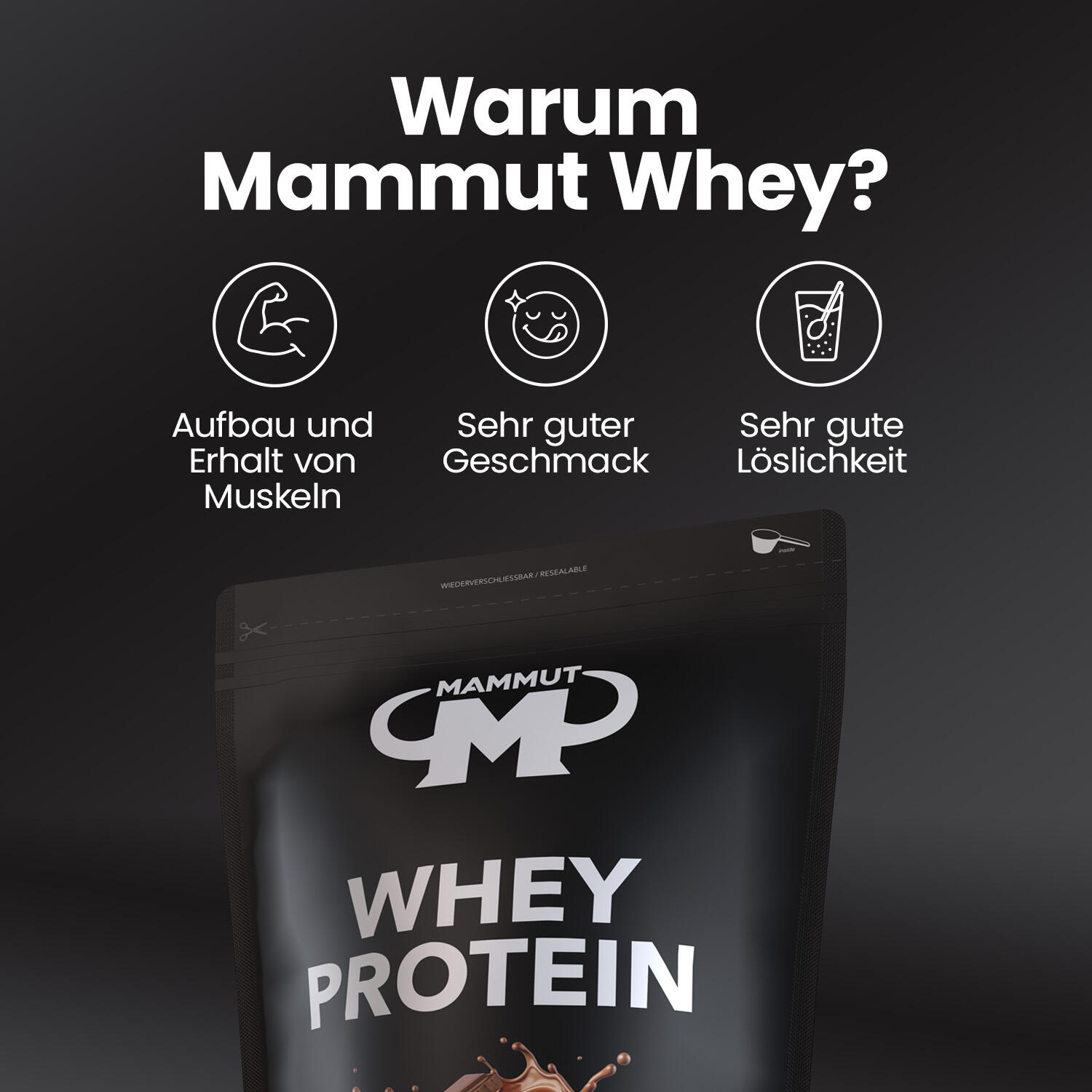 Whey Protein - Chocolate - 1000 g Zipp-Beutel 4/5