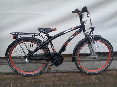Batavus runner 24" kinderfiets, zwart/rood