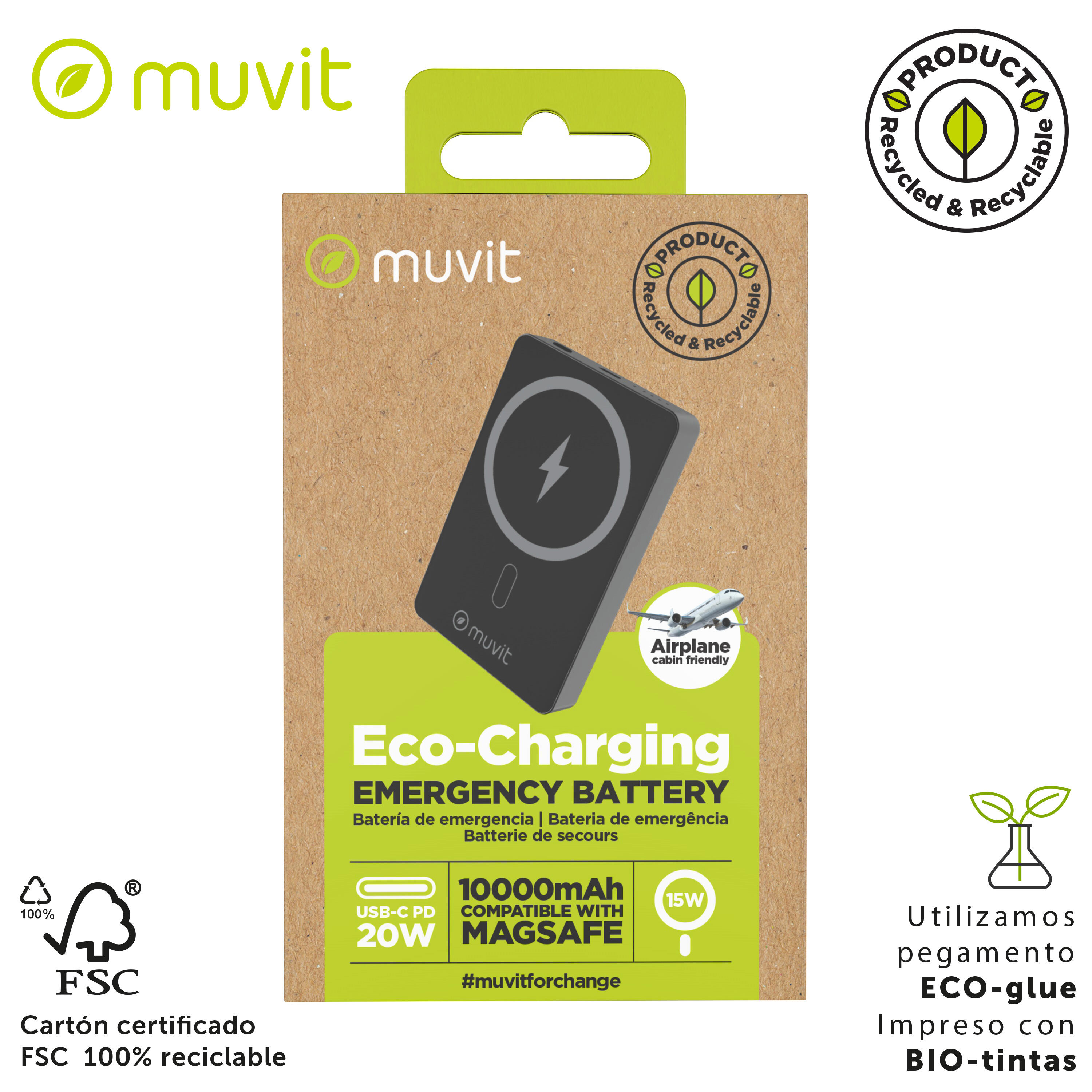 muvit for change powerbank Aluminio 10000mAh Magsafe 5/5