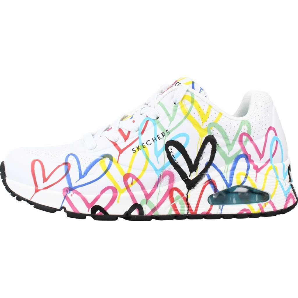 Baskets Femme Baskets Skechers UNO-SPREAD THE LOVE Blanc Blanc Skechers 2/6