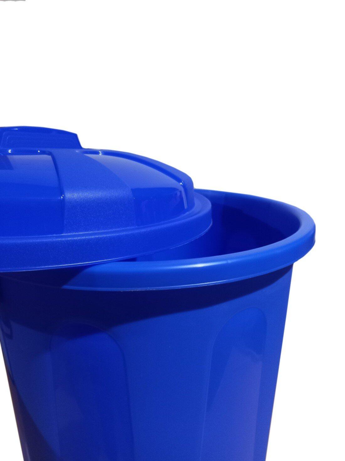 Cubo Basura de plástico con Tapadera | C JARDIN202 Azul 50 litros 3/5