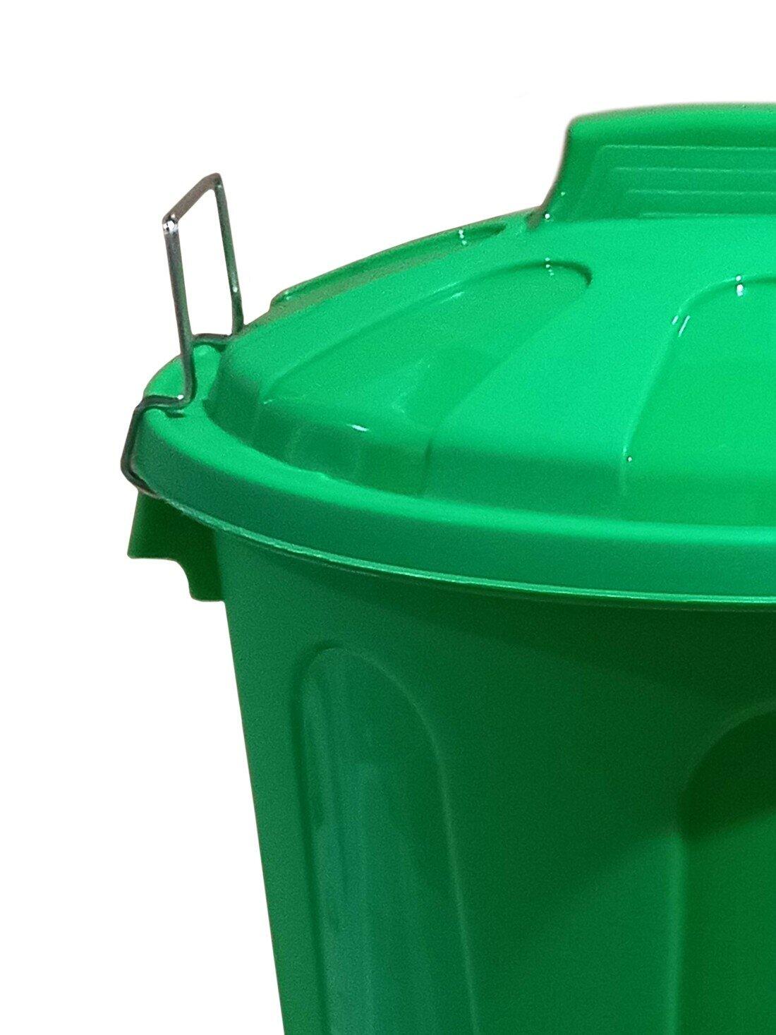 Cubo Basura de plástico con Tapadera | C JARDIN202 Verde 100 litros 3/5