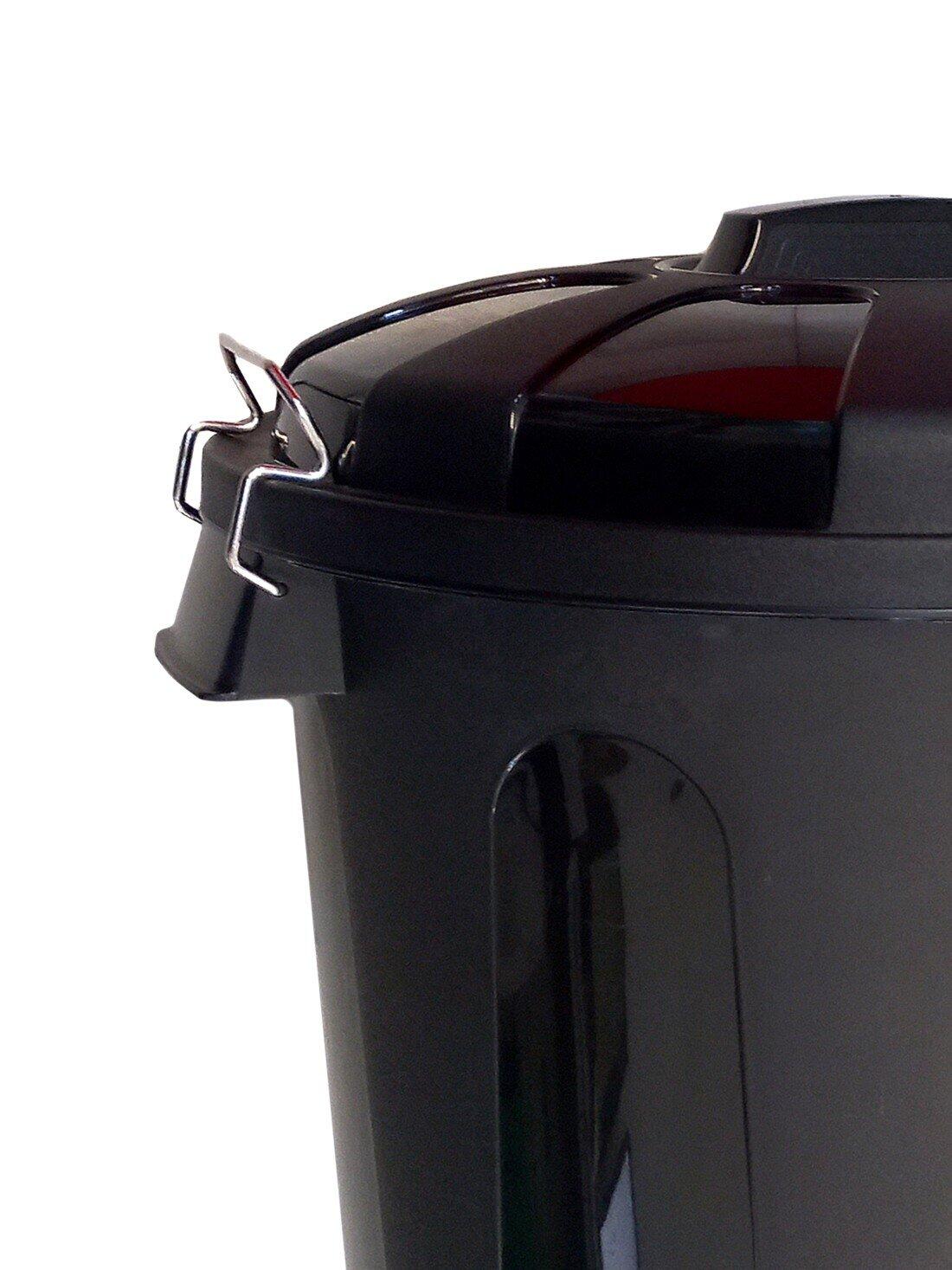 Cubo Basura de plástico con Tapadera | C JARDIN202 Negro 50 litros 3/5