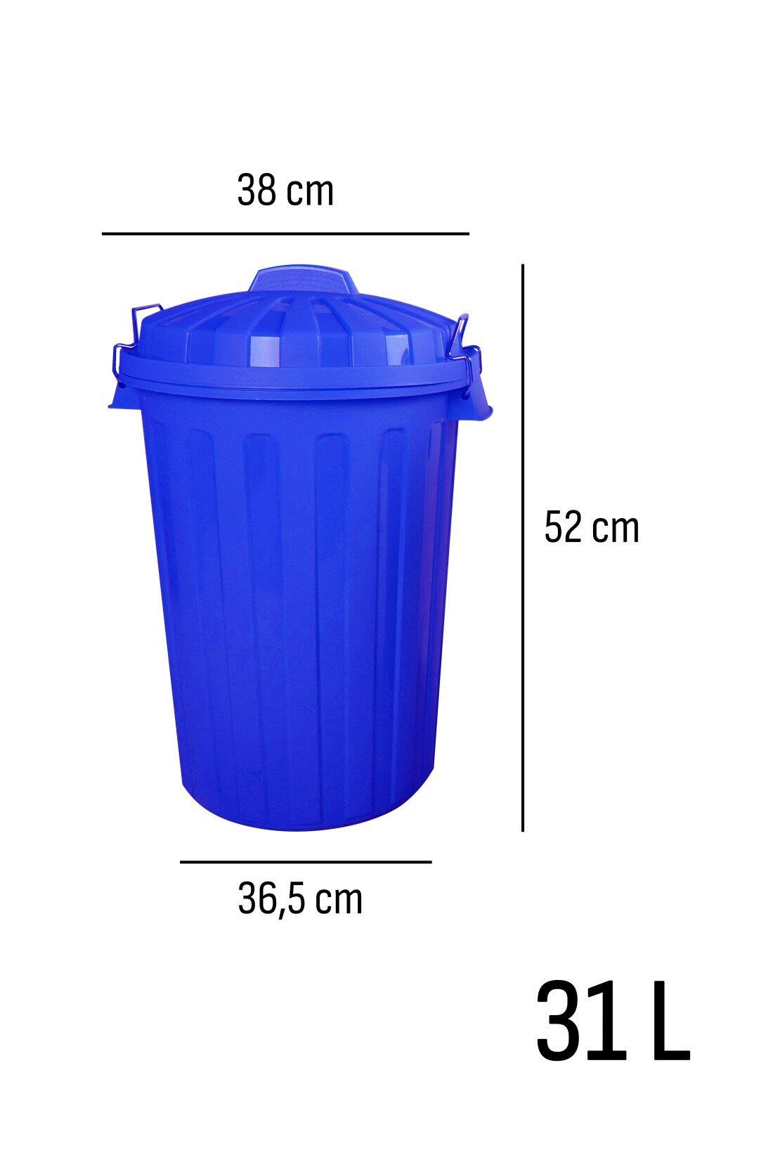 Cubo Basura Diseño  Moderno de plástico  JARDIN202 Azul 31 litros 3/5