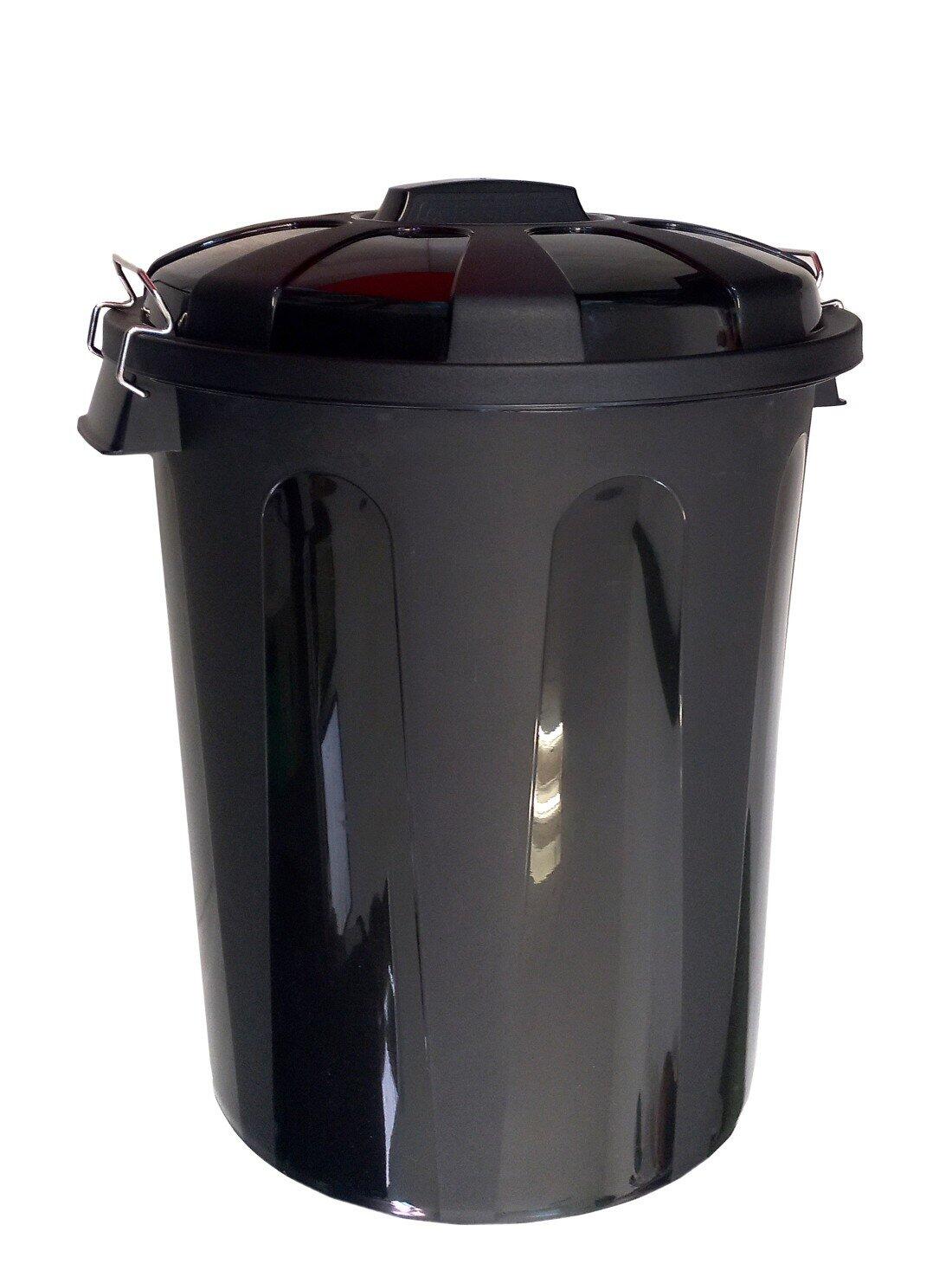Cubo Basura de plástico con Tapadera | C JARDIN202 Negro 50 litros 2/5