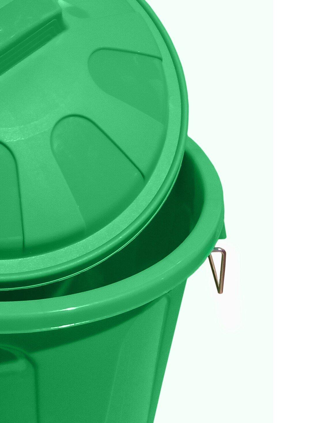 Cubo Basura de plástico con Tapadera | C JARDIN202 Verde 100 litros 5/5