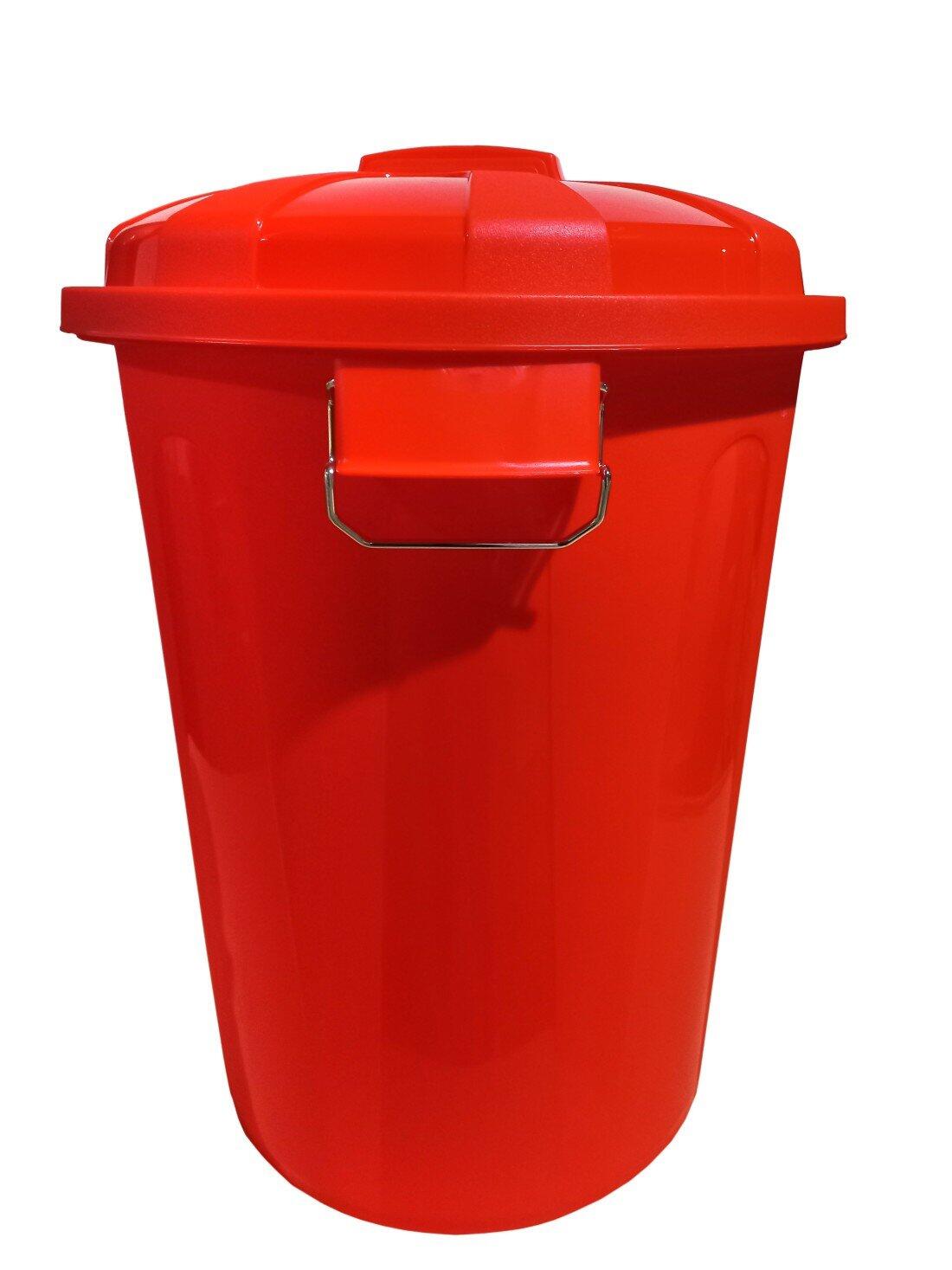 Cubo Basura de plástico con Tapadera | C JARDIN202 Rojo 100 litros 2/5