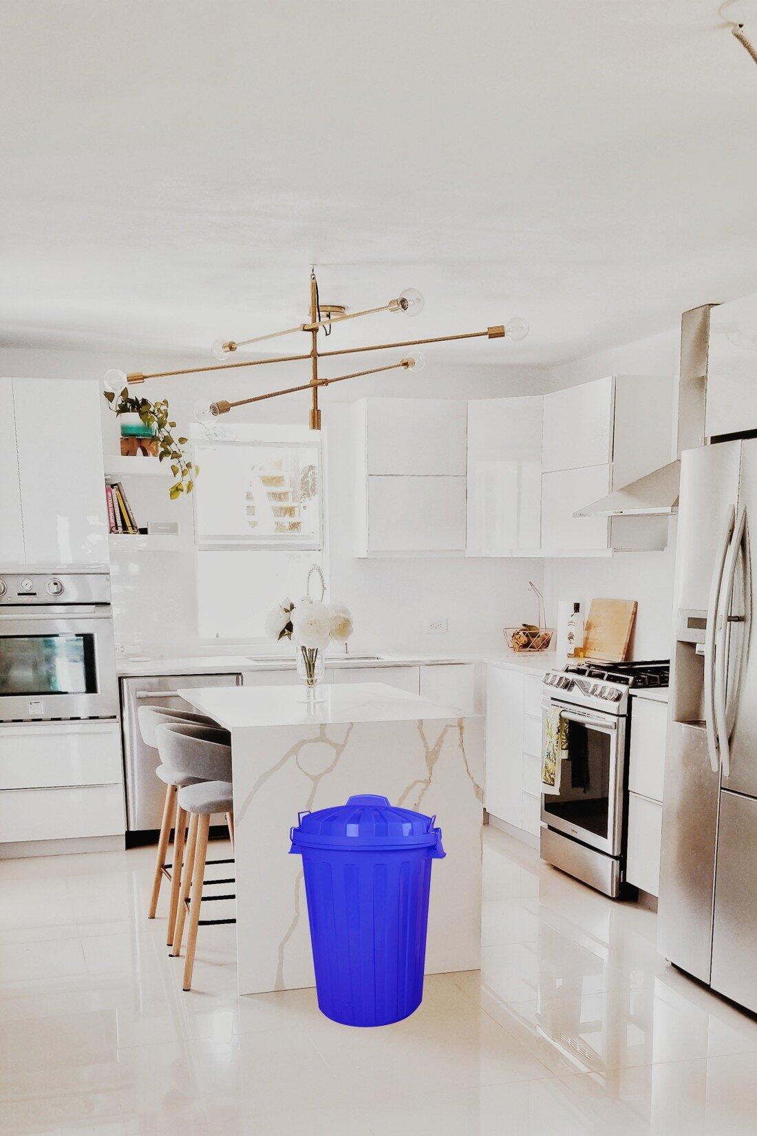 Cubo Basura Diseño  Moderno de plástico  JARDIN202 Azul 31 litros 2/5
