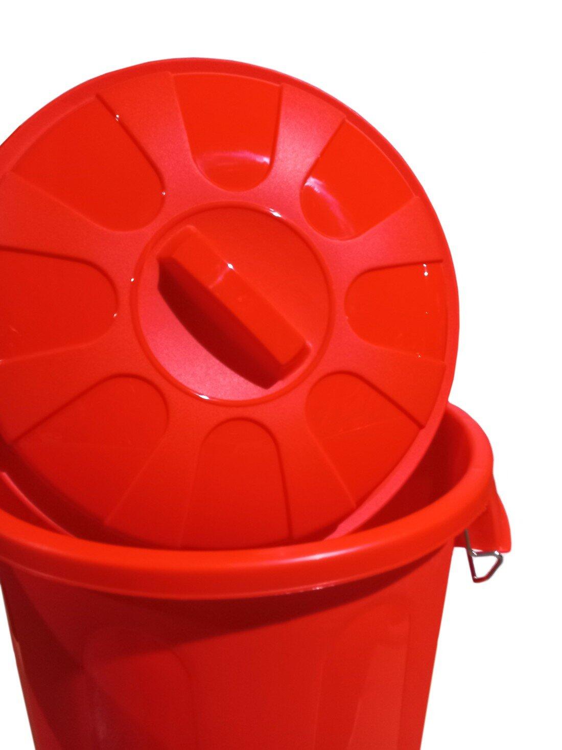Cubo Basura de plástico con Tapadera | C JARDIN202 Rojo 21 litros 5/5